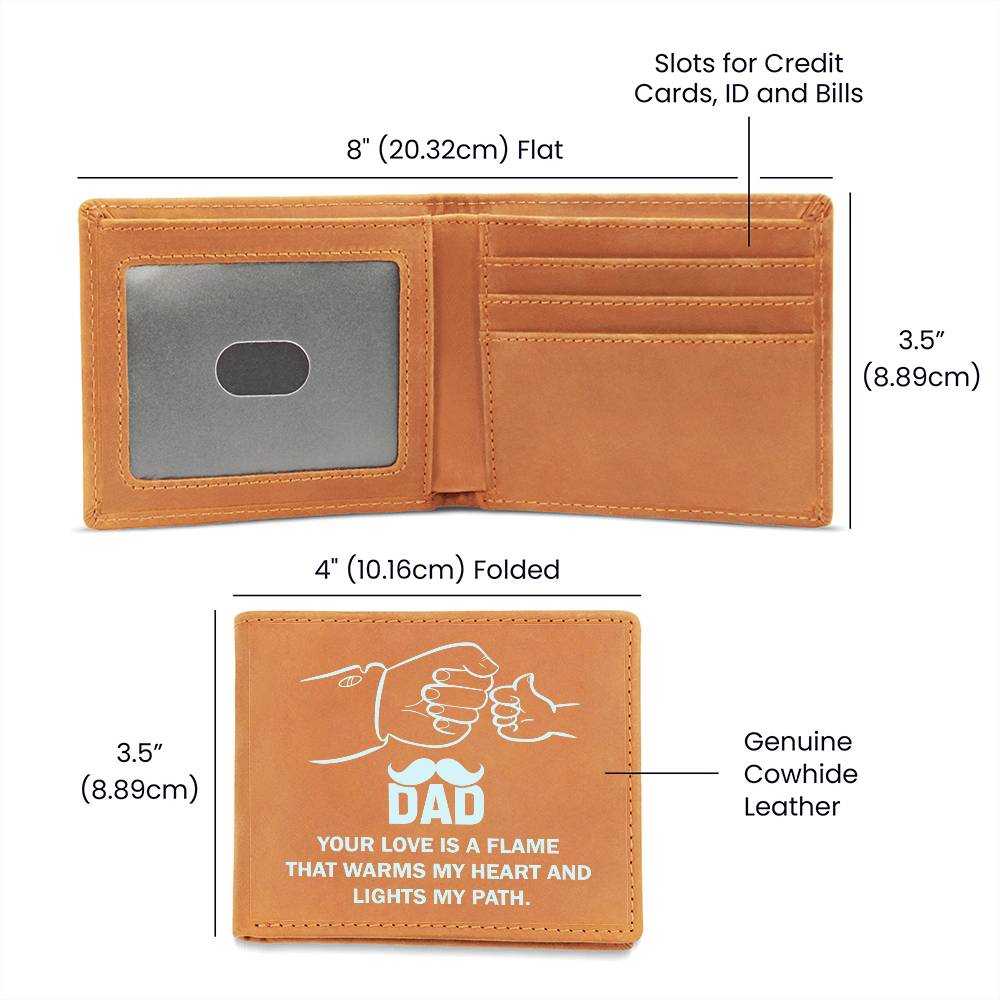 Graphic Leather Wallet For Dad - Your Love Is A Flame