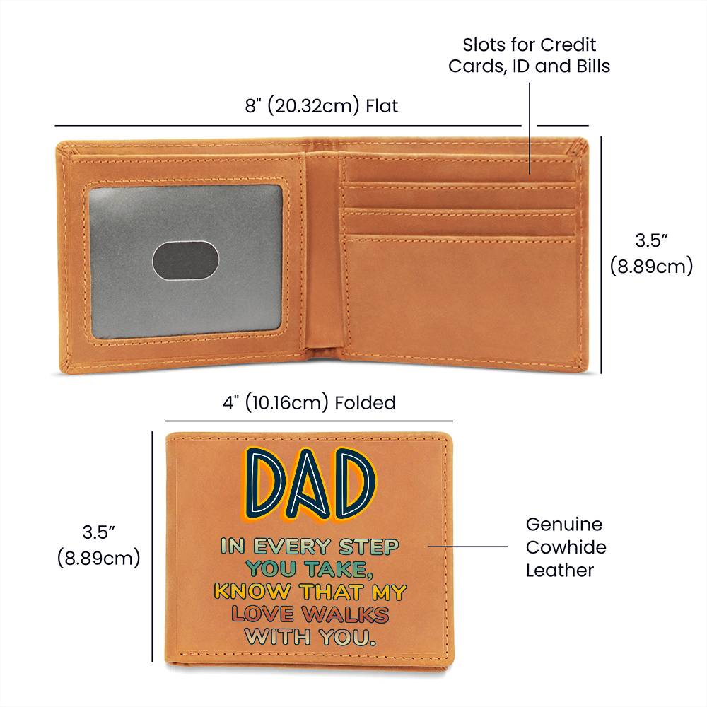 Graphic Leather Wallet For Dad - In Every Step