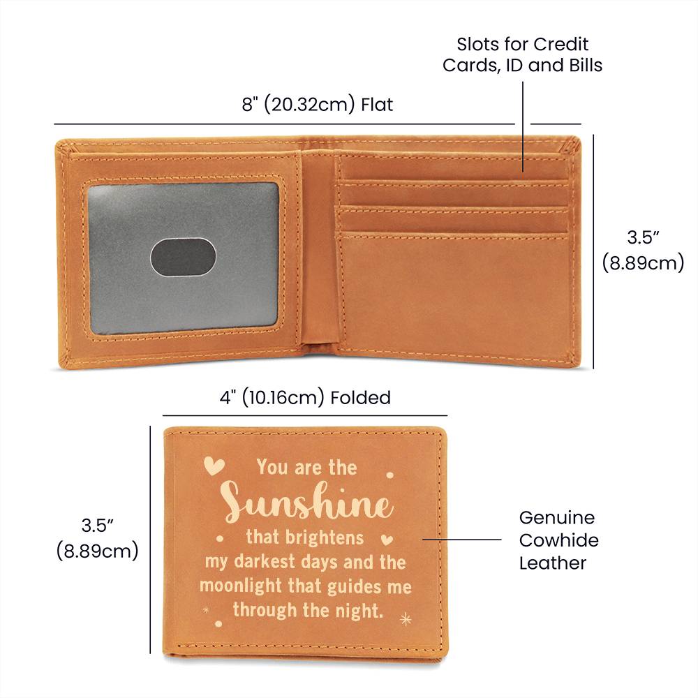 Graphic Leather Wallet for Men - You Are The Sunshine