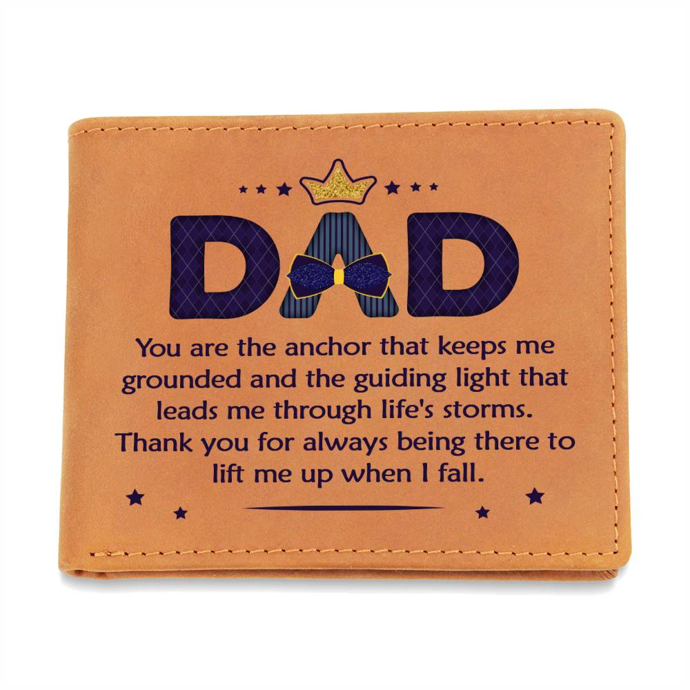 Graphic Leather Wallet For Dad- You Are The Anchor