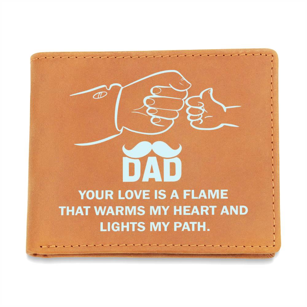 Graphic Leather Wallet For Dad - Your Love Is A Flame