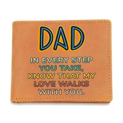 Graphic Leather Wallet For Dad - In Every Step