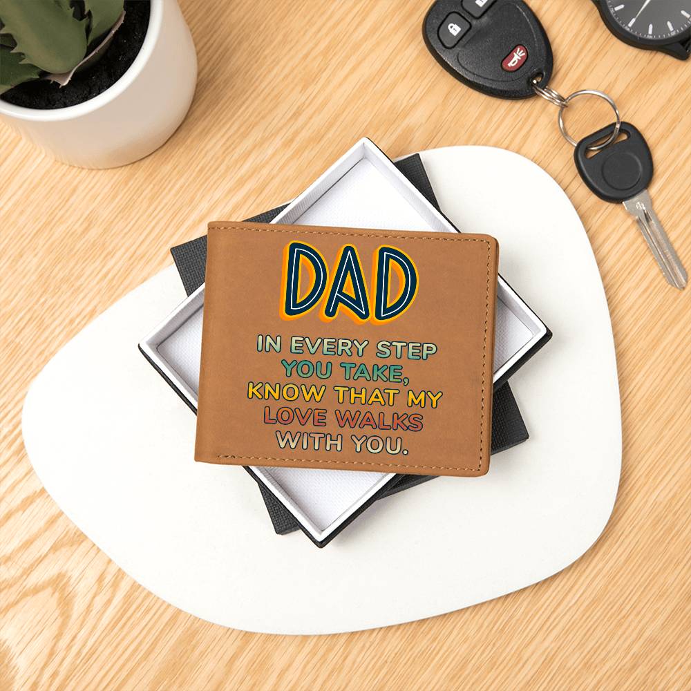 Graphic Leather Wallet For Dad - In Every Step