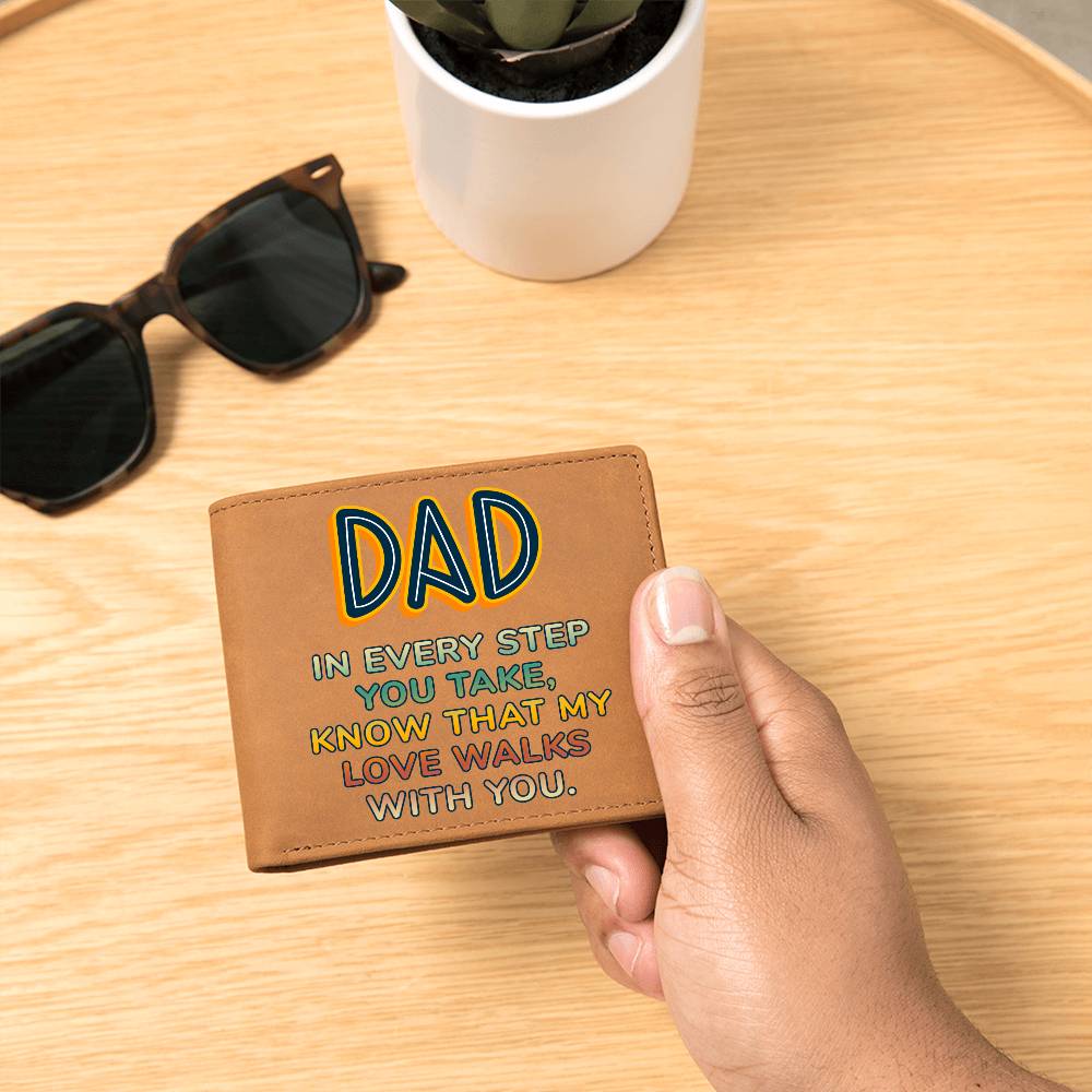 Graphic Leather Wallet For Dad - In Every Step