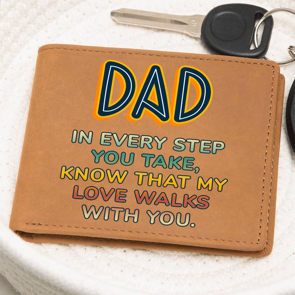 Graphic Leather Wallet For Dad - In Every Step