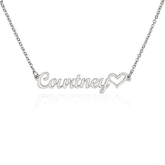 Name Heart Necklace - No Message Card