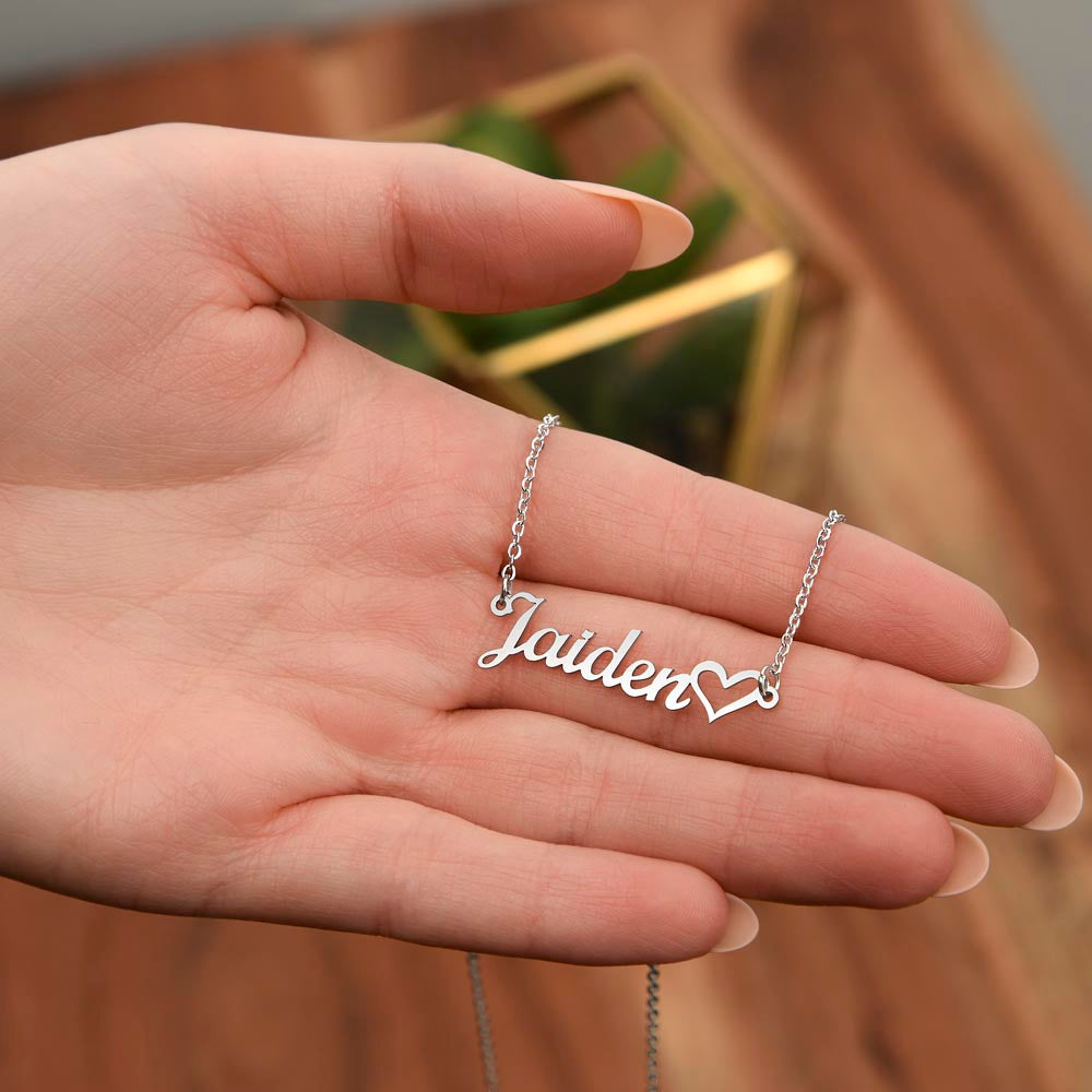 Name Heart Necklace - No Message Card