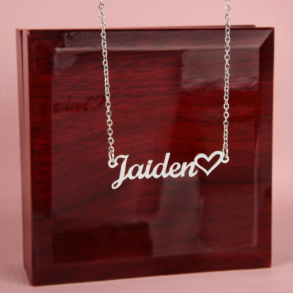 Name Heart Necklace - No Message Card