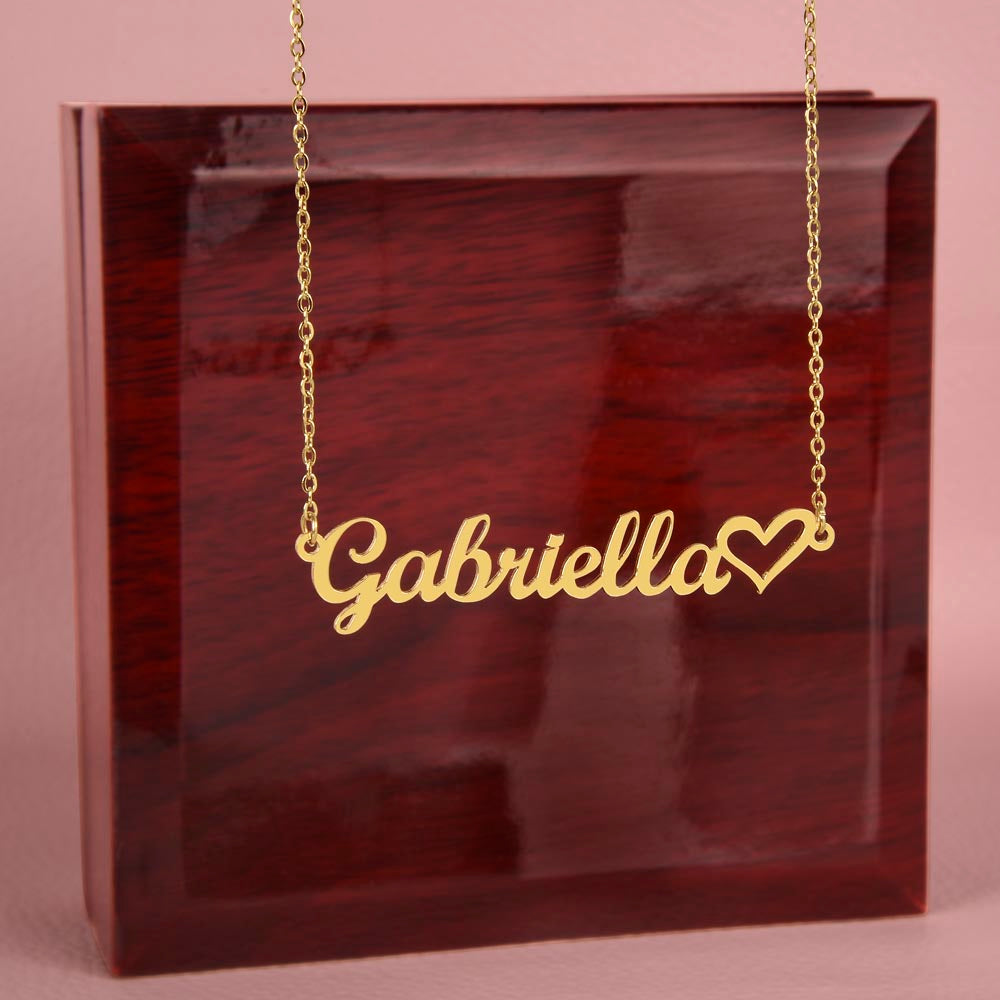 Name Heart Necklace - No Message Card