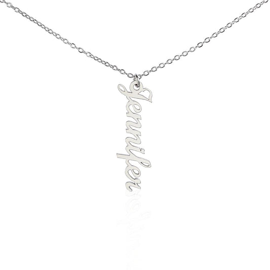 Vertical Name Necklace - No Message Card