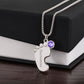 Engraved Baby Feet Necklace with Birthstone - I Love You Grandma