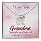 Engraved Baby Feet Necklace with Birthstone - I Love You Grandma