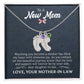 Engraved Baby Feet Necklace with Birthstone  - To A New Mom