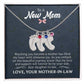 Engraved Baby Feet Necklace with Birthstone  - To A New Mom
