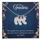 Engraved Baby Feet Necklace with Birthstone  - To Our Grandma