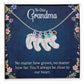 Engraved Baby Feet Necklace with Birthstone  - To Our Grandma