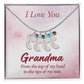 Engraved Baby Feet Necklace with Birthstone - I Love You Grandma