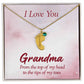 Engraved Baby Feet Necklace with Birthstone - I Love You Grandma