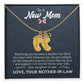 Engraved Baby Feet Necklace with Birthstone  - To A New Mom
