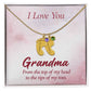 Engraved Baby Feet Necklace with Birthstone - I Love You Grandma