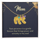 Engraved Baby Feet Necklace with Birthstone - Mom, Your Presence Is A Gentle Breeze