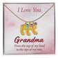 Engraved Baby Feet Necklace with Birthstone - I Love You Grandma