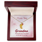Engraved Baby Feet Necklace with Birthstone - I Love You Grandma