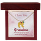 Engraved Baby Feet Necklace with Birthstone - I Love You Grandma