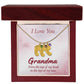 Engraved Baby Feet Necklace with Birthstone - I Love You Grandma
