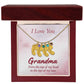 Engraved Baby Feet Necklace with Birthstone - I Love You Grandma