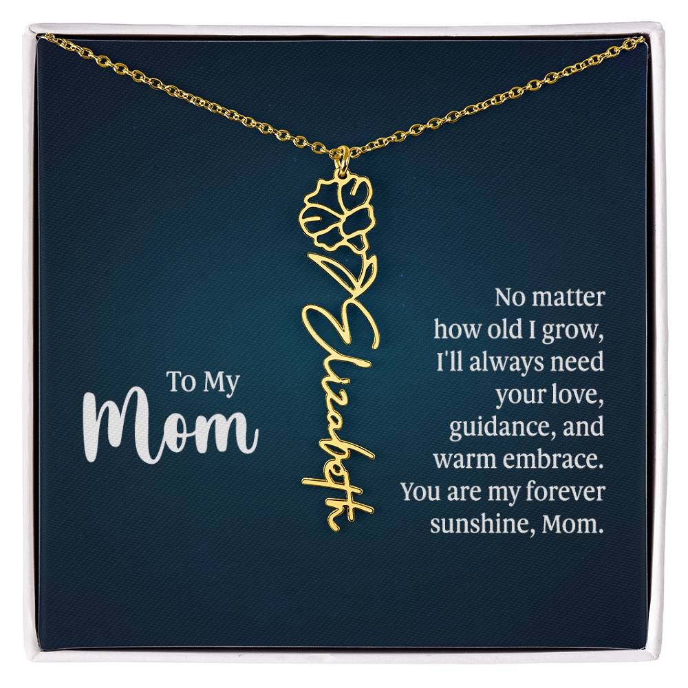 Flower Birth Month Name Necklace - To My Mom