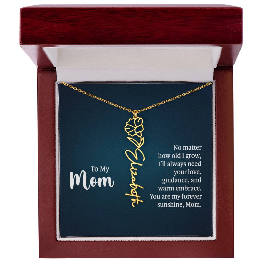 Flower Birth Month Name Necklace - To My Mom