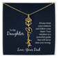 Flower Birth Month Name Necklace - To My Daughter
