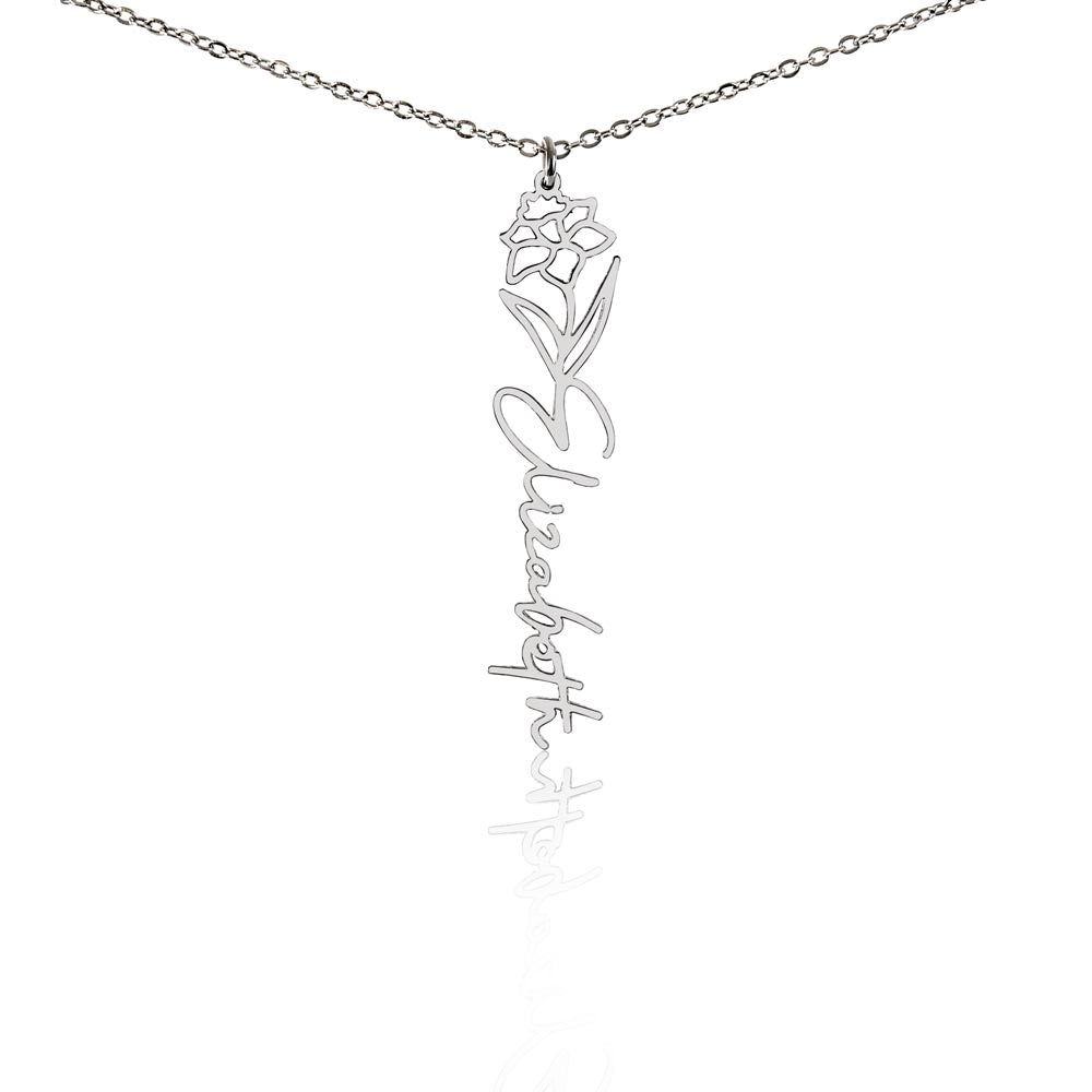 Flower Birth Month Name Necklace - To Mom