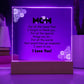 Square Acrylic Plaque - Mom I Love You