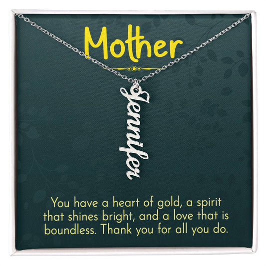 Personalized Vertical Multi Name Necklace - Mother, Thank You For All You Do