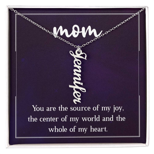 Personalized Vertical  Multi Name Necklace - To Our Mom