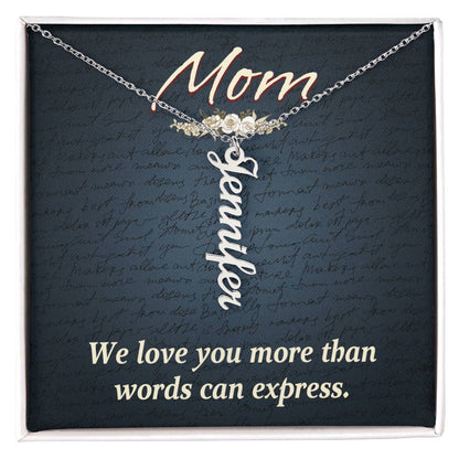 Personalized Vertical  Multi Name Necklace - Mom We Love You