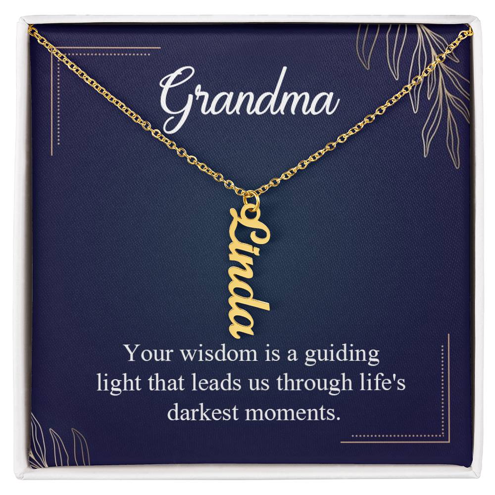 Personalized Vertical  Multi Name Necklace  - To Grandma