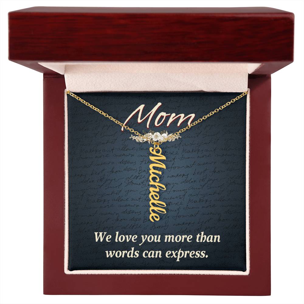 Personalized Vertical  Multi Name Necklace - Mom We Love You