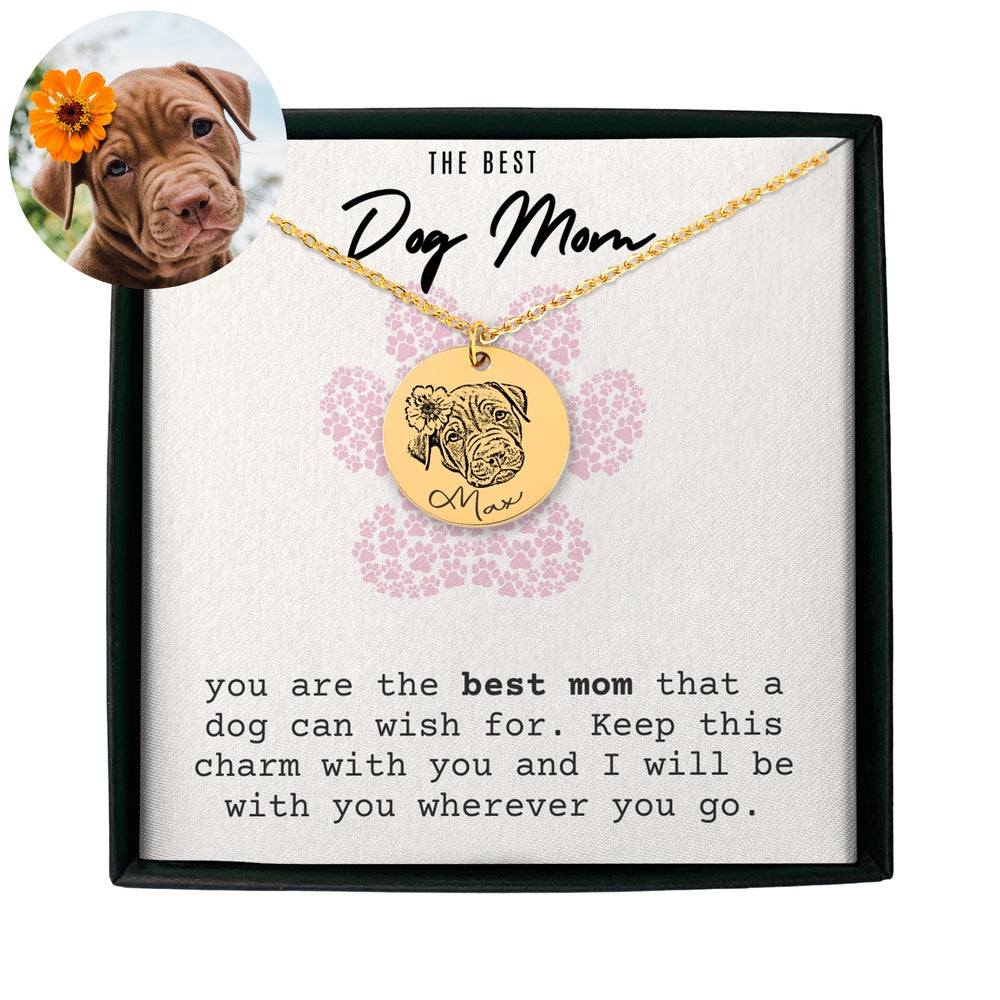 Dog Portrait Necklace - The Best Dog Mom