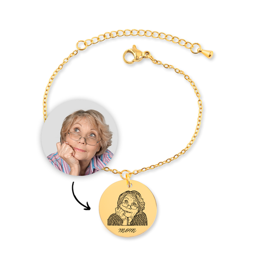 Engraved Human Portrait Bracelet