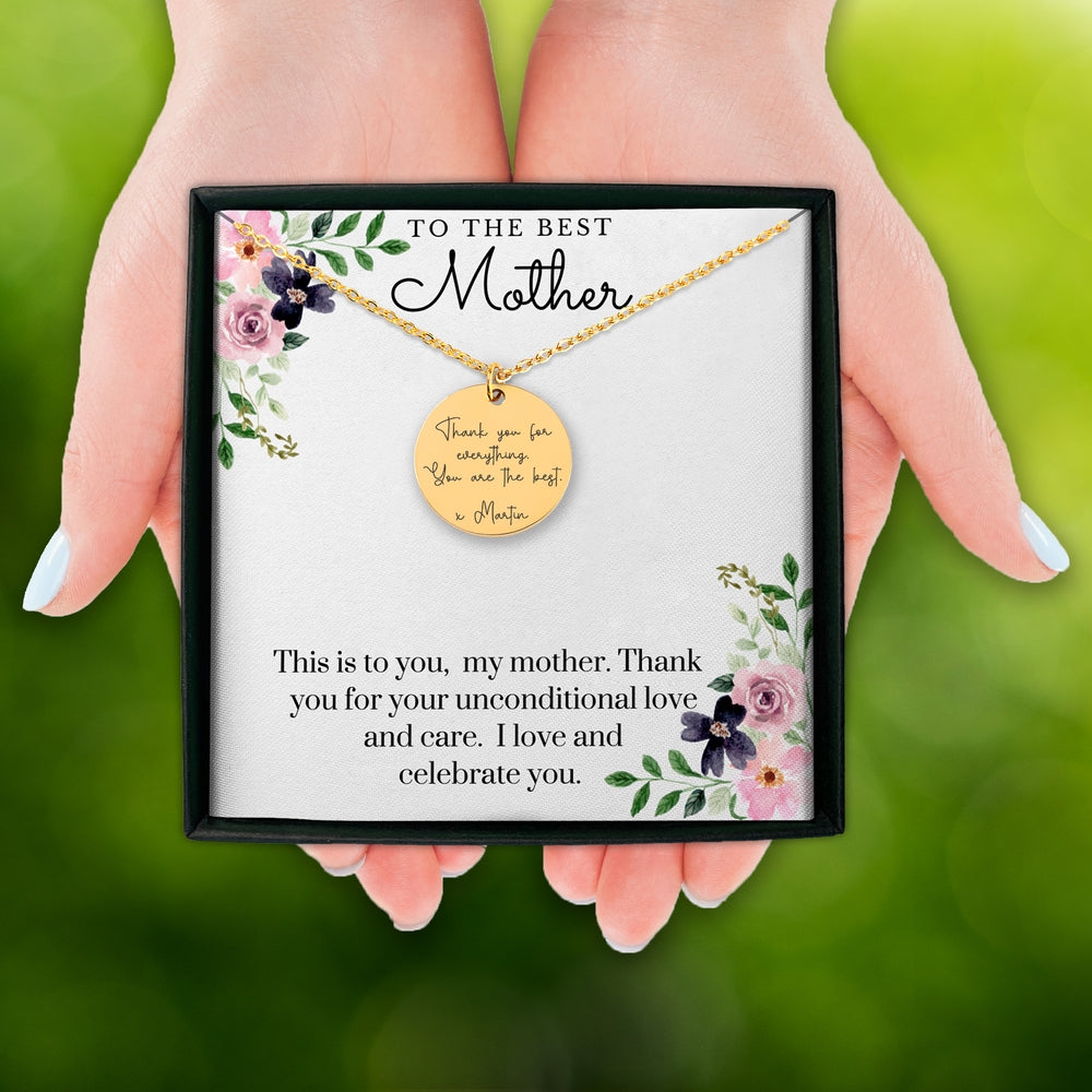 Custom Message Necklace - To The Best Mother