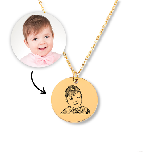 Engraved Baby Portrait Necklace