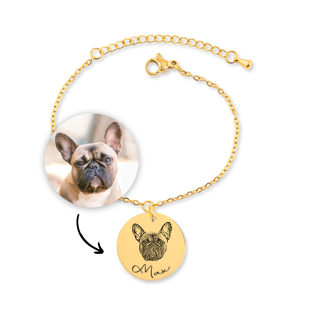 Engraved Dog Portrait Bracelet