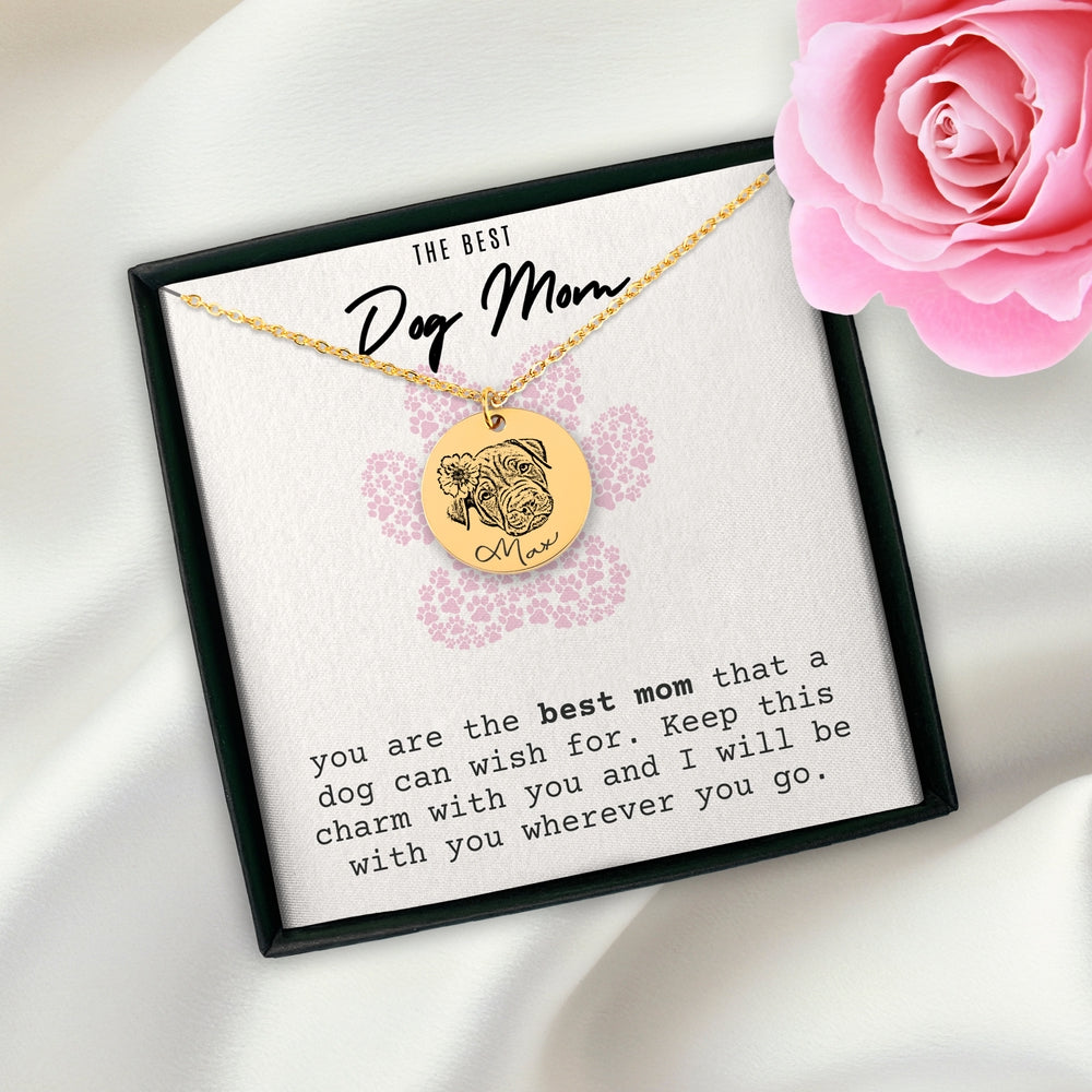 Dog Portrait Necklace - The Best Dog Mom