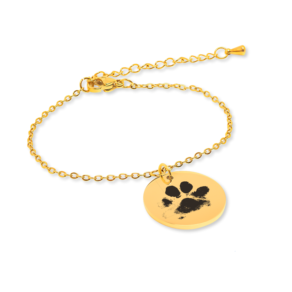 Engraved Custom Pawprint Bracelet