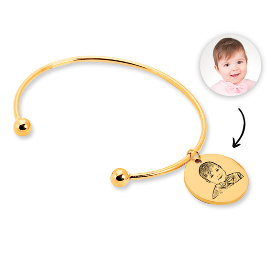 Engraved Baby Portrait Bangle