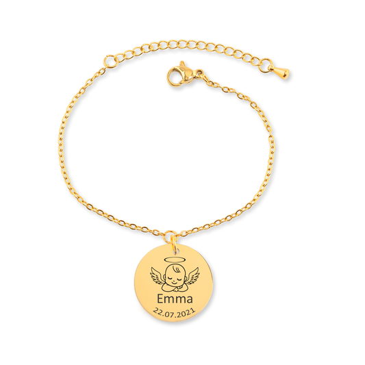 Engraved Baby Angel Bracelet