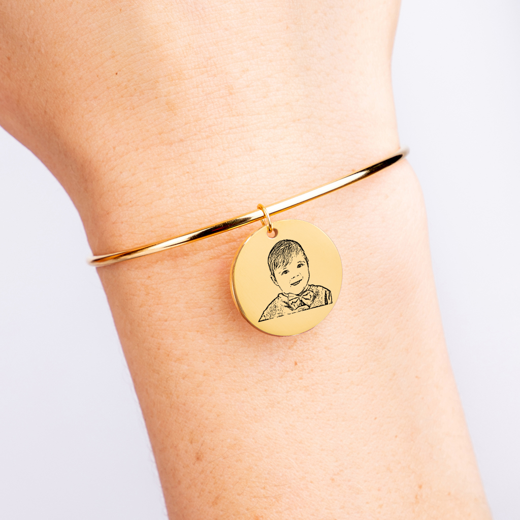 Engraved Baby Portrait Bangle